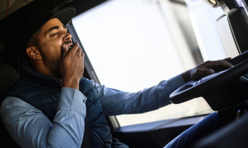 Driver fatigued on the road