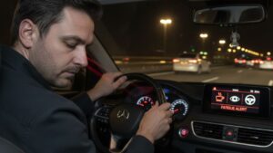 Segnali microsleep alla guida conducente stanco