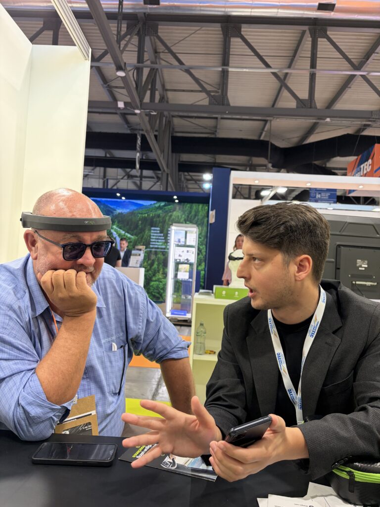 CEO of Oraigo giving a demo at the transpotec logitec 2026 fair